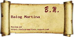 Balog Martina névjegykártya