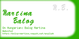 martina balog business card